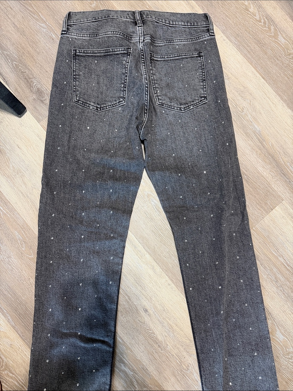 Women’s Grey Speckled Straight-Leg Jeans - Picture 4 of 4